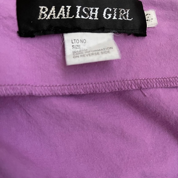 Lilac cotton skirt with ruffle ham, size M - Picture 6 of 8